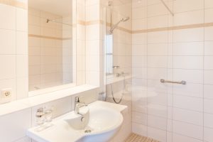 Badezimmer mit Dusche und WC :: Ferienwohnung am Hafen Plau am See :: Müritzfischer